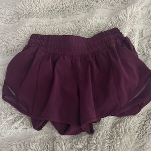 marron/pink lululemon shorts